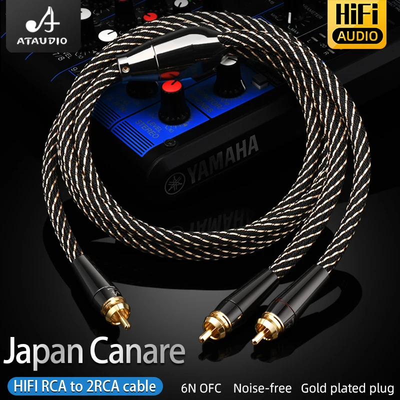 HIFI rca to 2rca audio cable 6N OFC Subwoofer Y Cable RCA 1 Male to 2 Male Audio cable for Speaker,DVD, TV, Amplifier-2