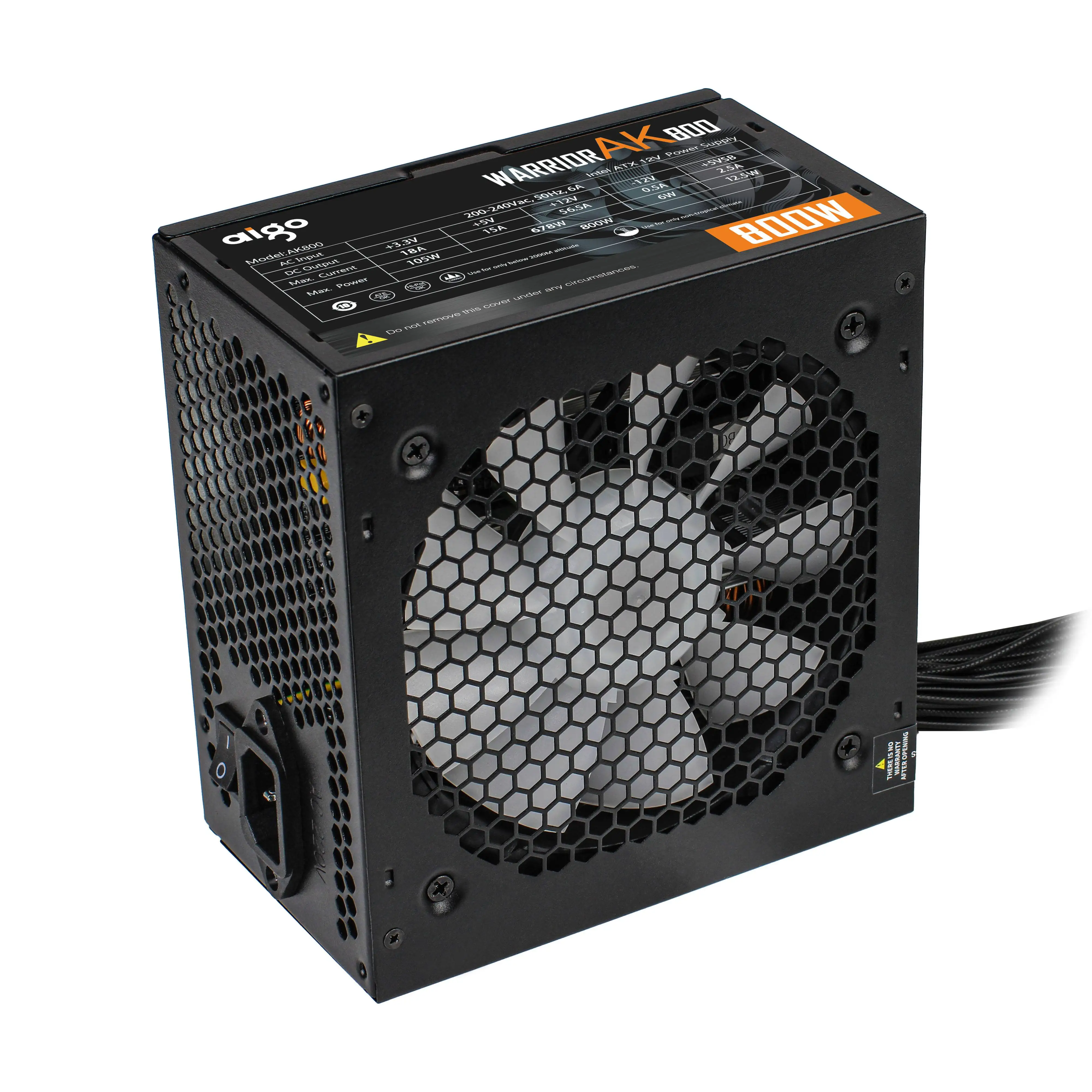 Aigo AK PC PSU Power Supply Unit 500W 600W 700W 800W 1000W Gaming 120mm RGB Fan 220V ATX Desktop computer Power Supply for BTC-3