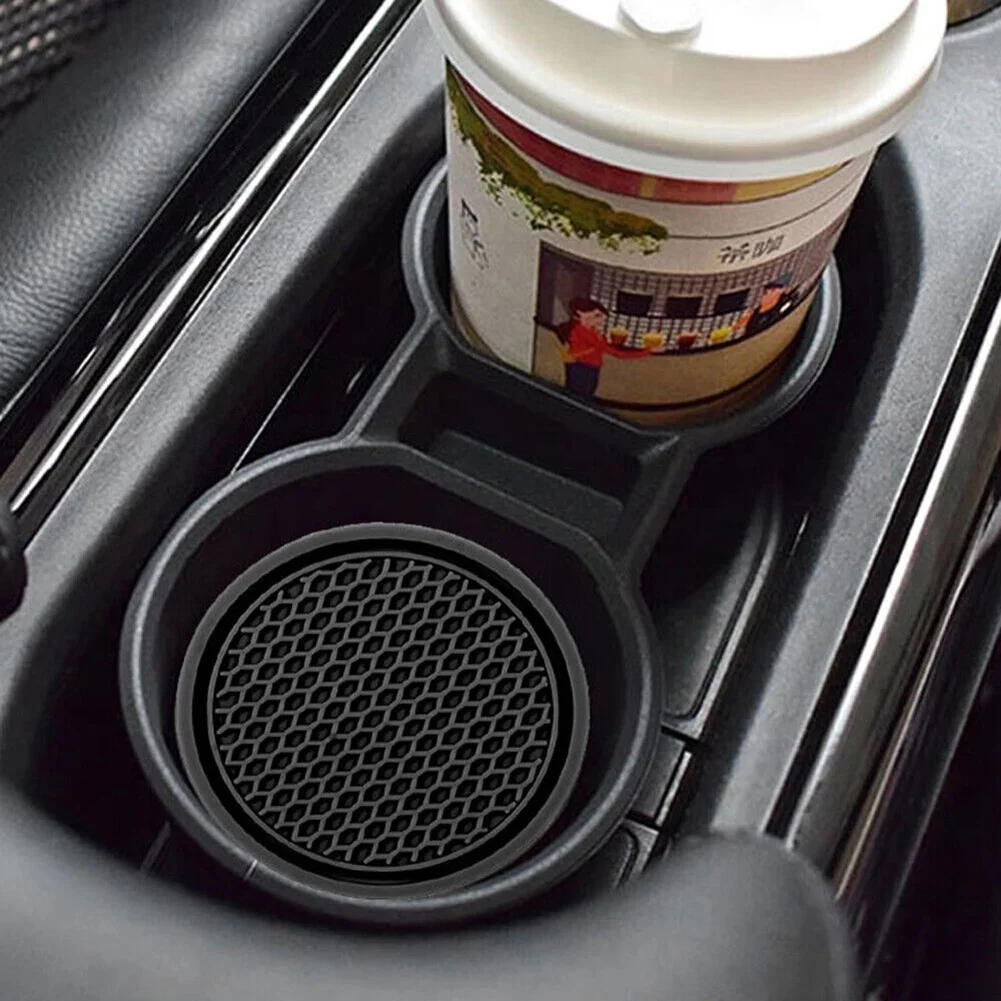 2pcs Car Cup Holder Anti-Slip Coasters Premium PVC Car Coasters Universal Fits Perfectly For Most Cup Car Interior Accessories-2