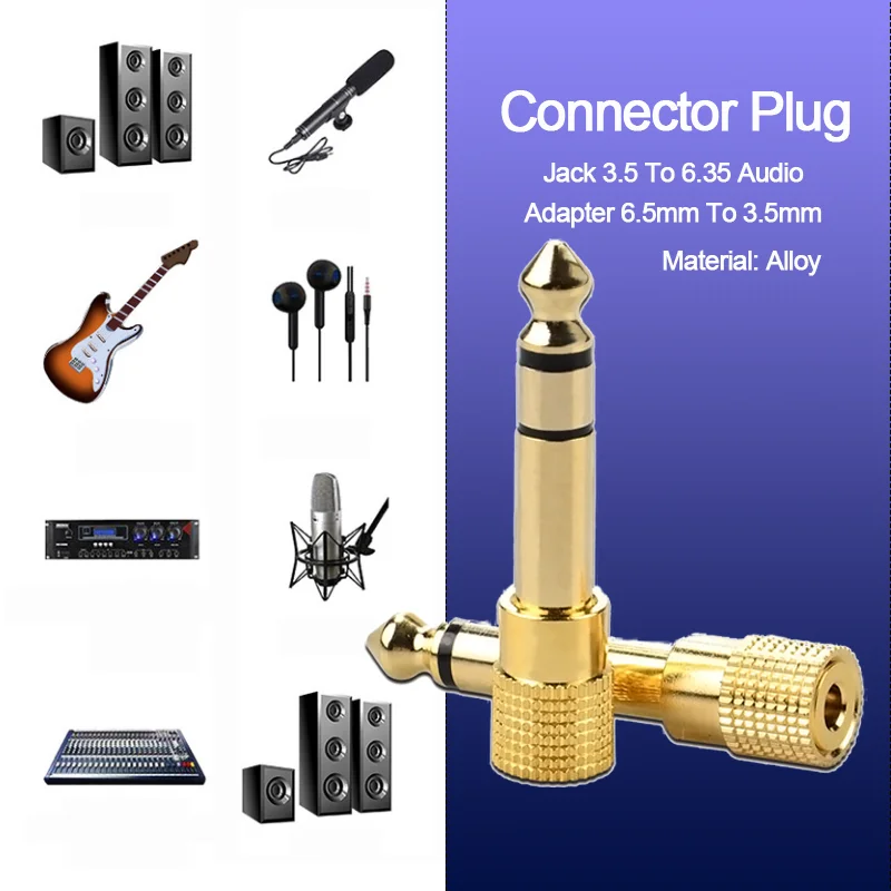 10/5PCS Jack 3.5 To 6.35 Audio Adapter 6.5mm To 3.5mm Converters Male Female Connector Headphone Plug 6.3mm Consumer Electronics-2