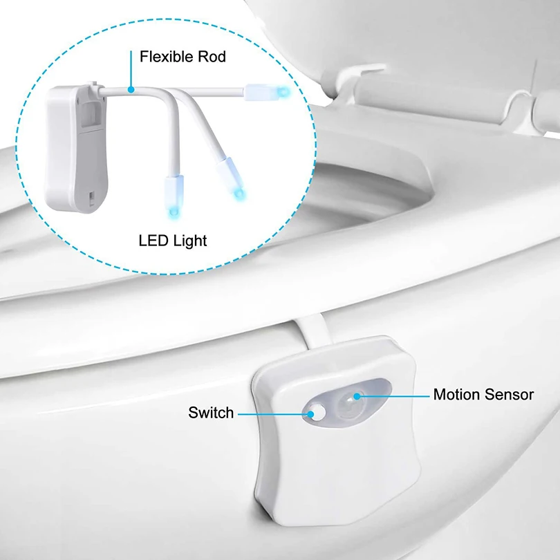 Toilet Night Light PIR Motion Sensor Toilet Lights LED Washroom Night Lamp 16 Colors Toilet Bowl Lighting For Bathroom Washroom-3
