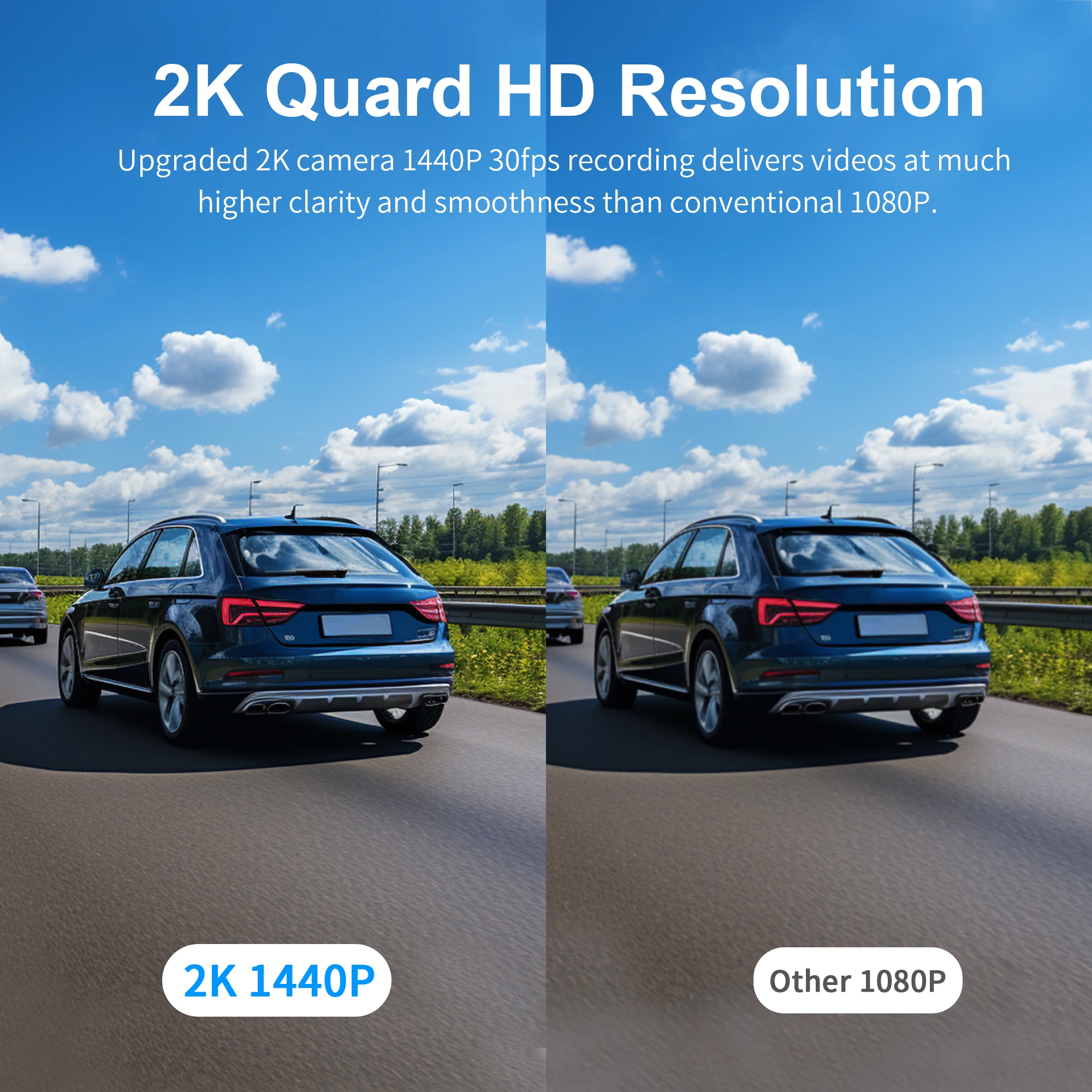 1440P KAWA Car DVR D6 Dash Cam 2K Video Recorder WiFi/App/Voice Control Dash Camera WDR G sensor Night Vision Hidden Dashcam-2
