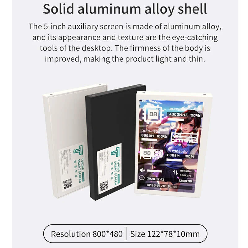 5 Inch IPS Type-C Secondary Screen Computer CPU GPU RAM HDD Monitor Dynamic Editable Theme USB Display Sub-Screen LCD NO AIDA64-4