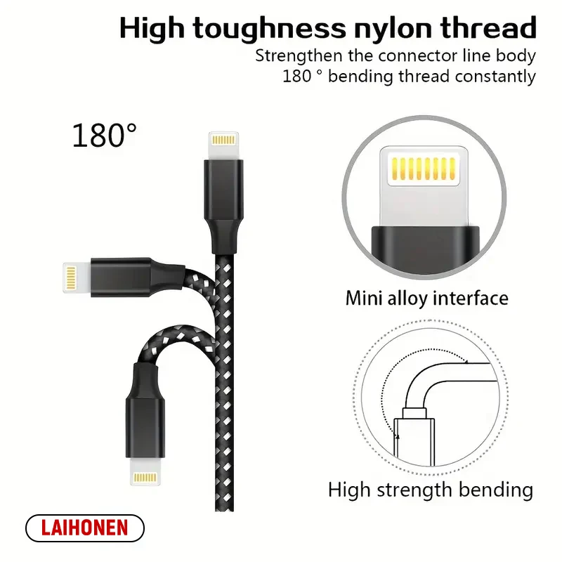 1M 2M 3M USB A To Lightning MFi Certified  Cable For iPhone 14 13 12 11 X XR Pro Max Fast Charging Cable Charger Data Wire Cord-2