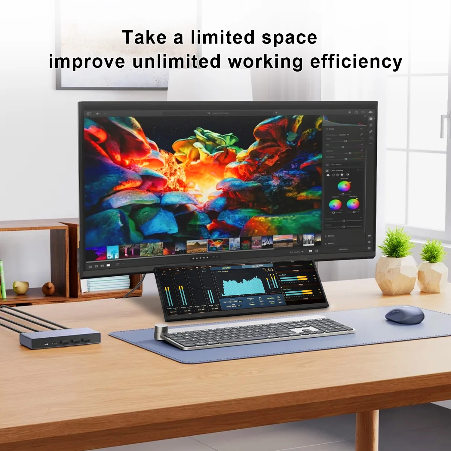 Wisecoco 12.3/14.5 Inch 2K 2560x720 IPS Touch Gaming Portable Monitor HDMI External Secondary Screen Auxiliary Display-5