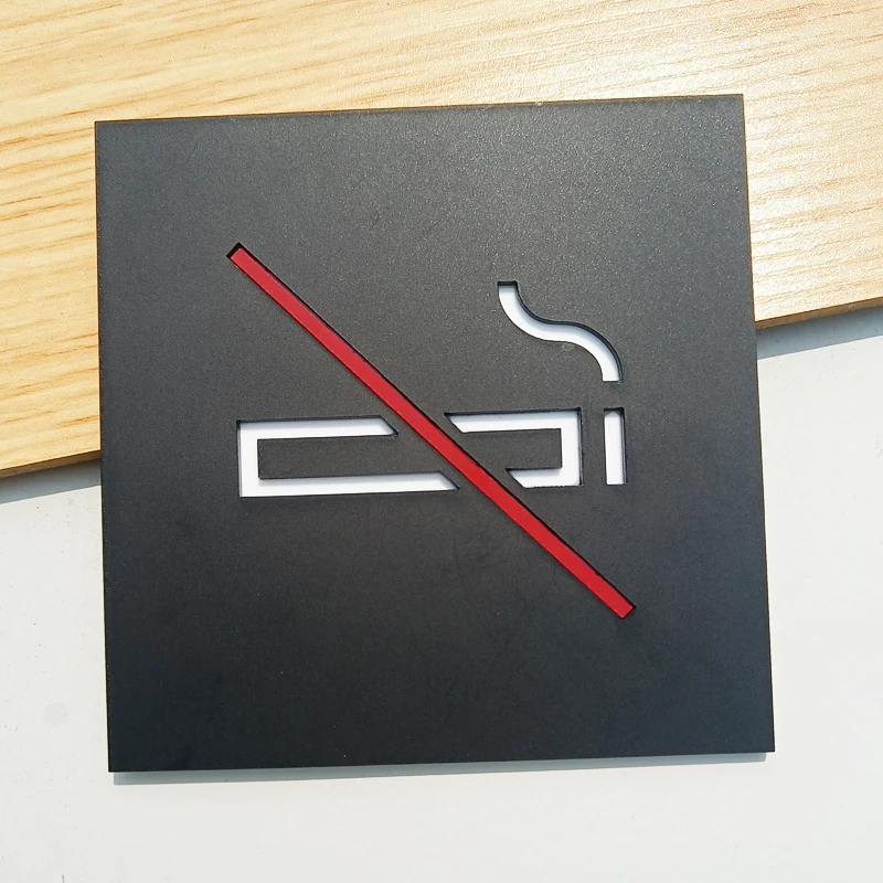 No Smoking Warm Reminder Sign Bathroom Signage Stickers Prohibited Entry Mother and Baby Lift Public Place Sign Mall Office Sign-5