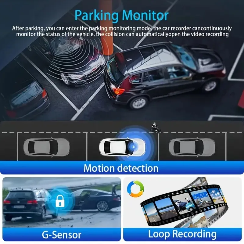 3Camera Dash Cam For Car Camera 1080P Video Recorder WIFI Car DVR 2lens Front Rear View Camera Night Vision Car Accessories-6