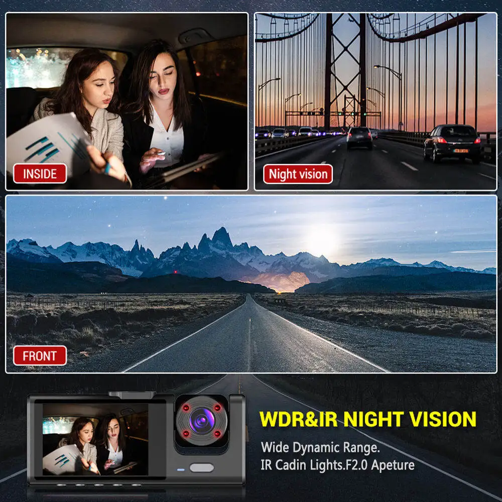 Dash Cam W/ IR Night Vision Loop Recording & 2
