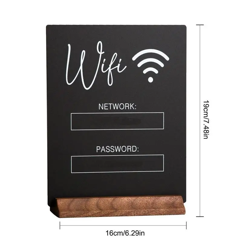 Wifi Sign 3d Acrylic Board With Wooden Base Public Shope Signage Restaurant Wifi Board For Handwriting Account & Password-6