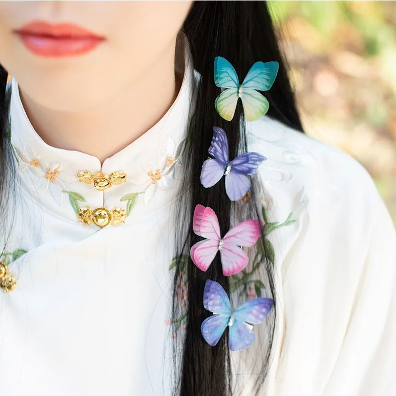 5PCS New Cute Princess Mesh Double-layer Butterfly Lovely Girls Hairpins Children Headwear Hairgrip Hair Clips Hair Accessories-4