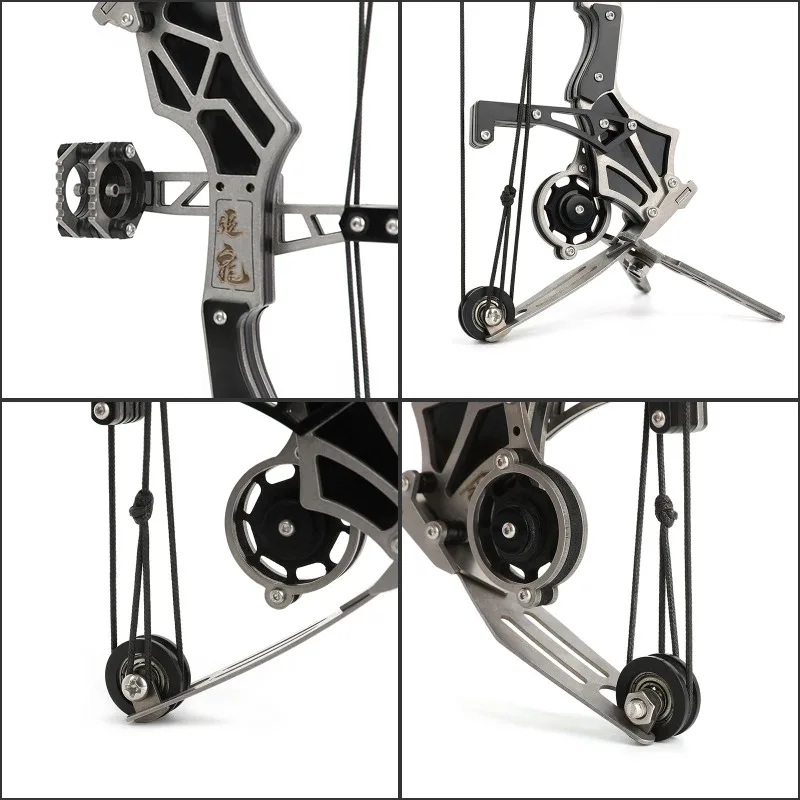 Archery Mini Compound Bow and Arrow Set 12Lbs Stainless Steel Powerful Bow Range 20-30m for Practice Shooting Pocket Pulley Bow-3