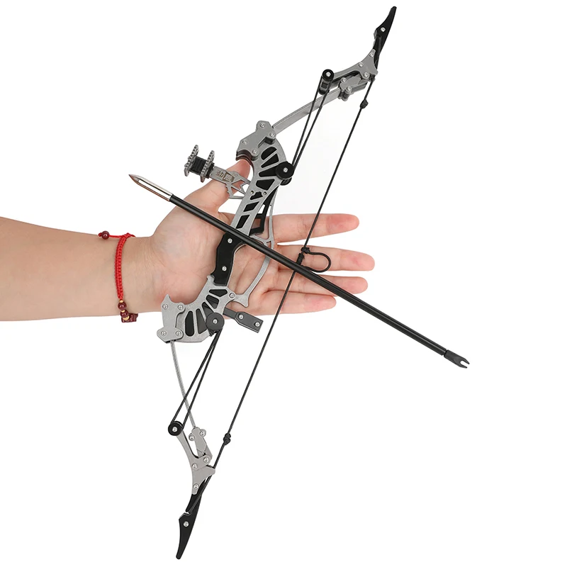 1 Set 16.4 Inch Mini Compound Bow Stainless Steel 16 Ibs Dyneema Bow String with Arrow for Archery Shooting Hunting Outdoor Spor-3