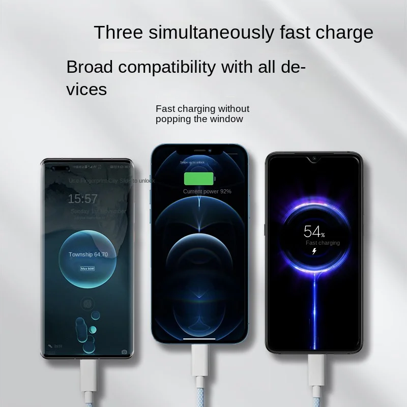 3 In 1 Fast Charging Cable 100W For Xiaomi iPhone Poco Micro USB Type C Charger Cable Cord Multiple Usb C Charging Wire Line-2