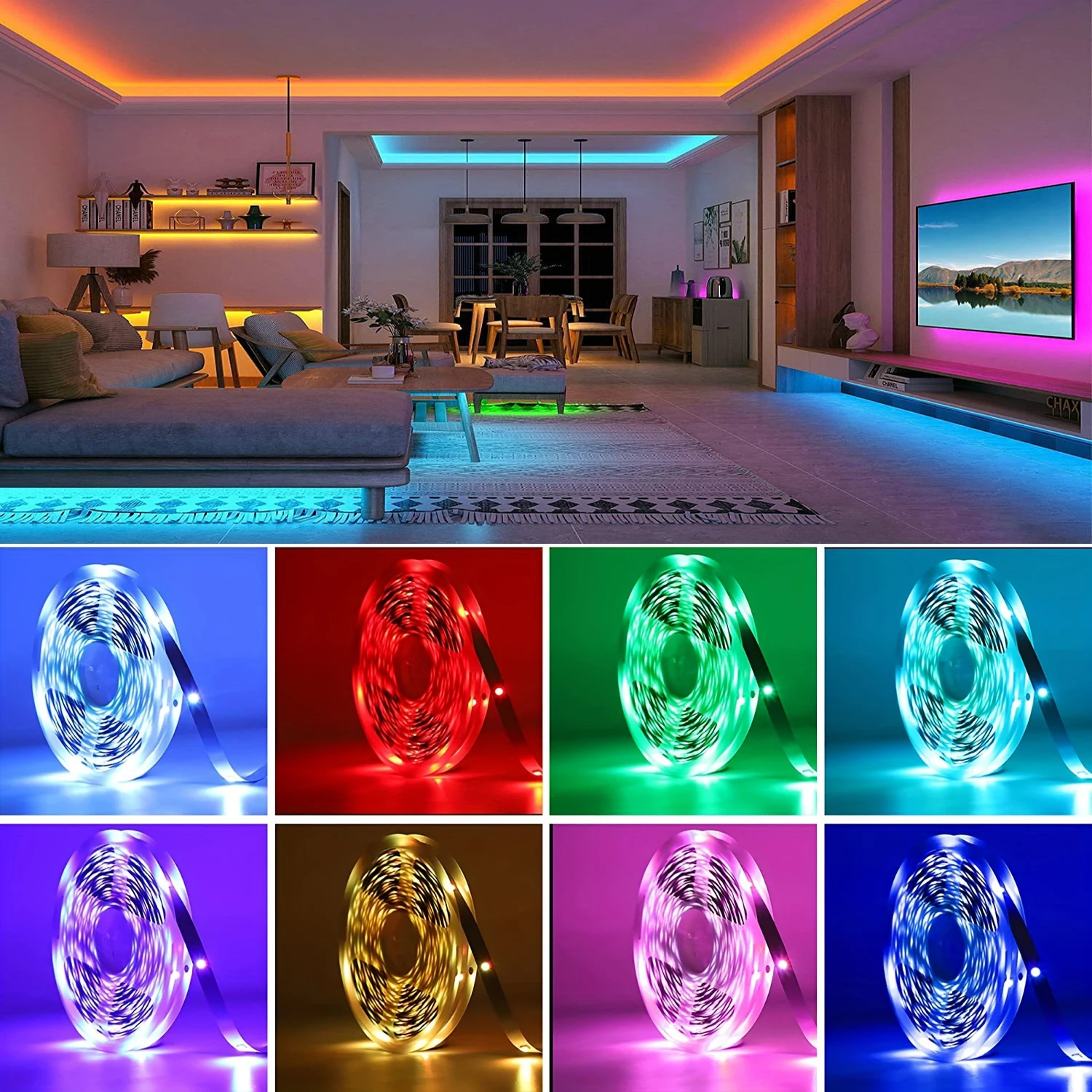 RGB Led Strip Lights 5m 10m 20m 30m Led Room Light with APP Control Flexible Ribbon Luces Led Tape for Room Bedroom Decoration-2