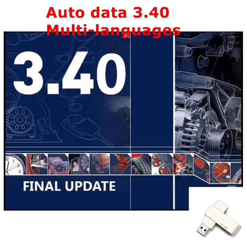 2024 Hot Sale Auto Data 3.40 Auto Repair Software Multi-languages Send by CD Guide Version Remote Automotive Car Tool Software
