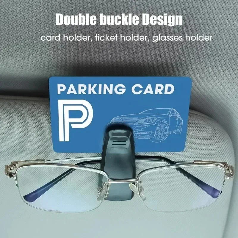 2/1pcs Auto Sun Visor Glasses Box Sunglasses Clip Card Ticket Holder Stand Universal Fastener Case Eyeglasses Car Accessories-6