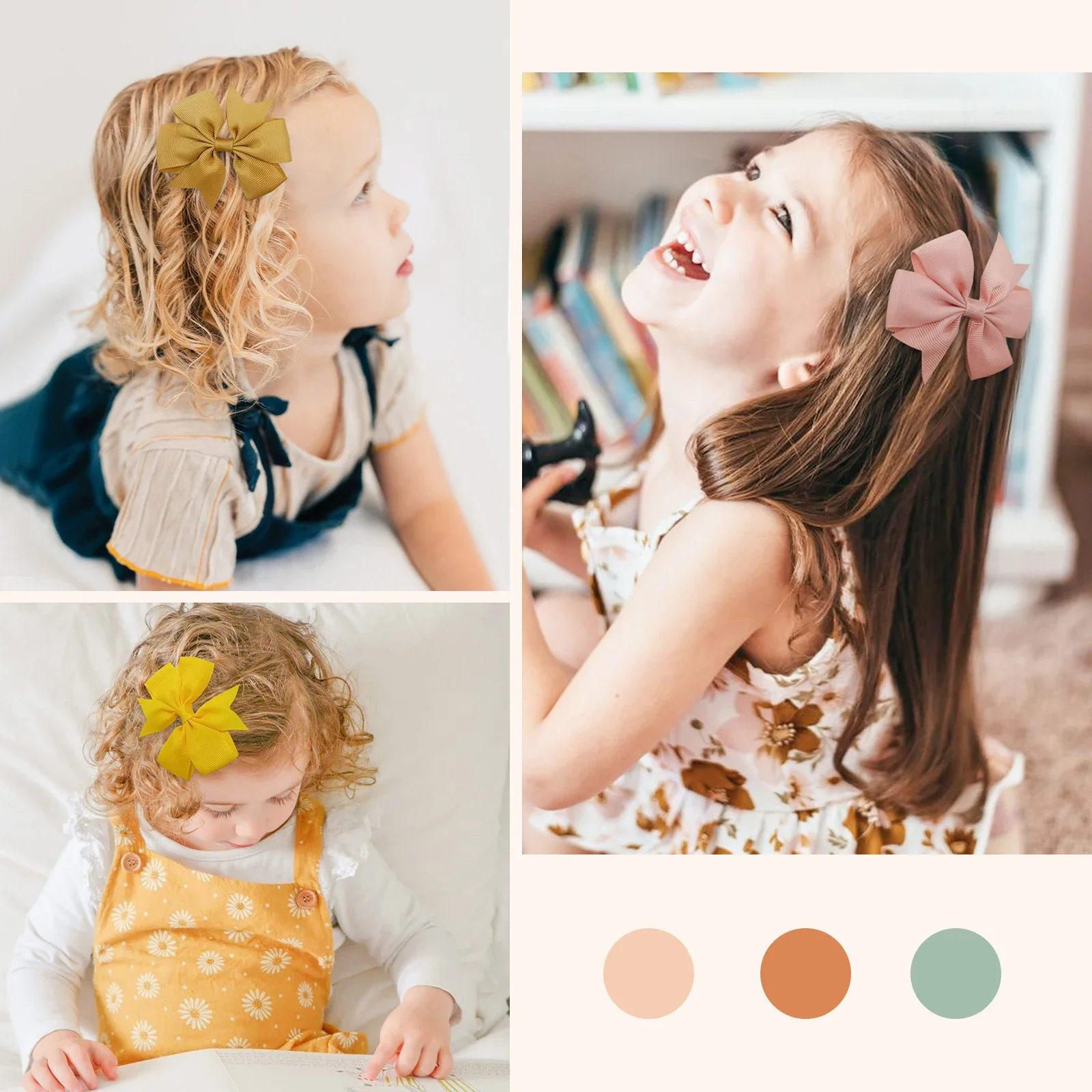 20/40Pcs Sweet Random Candy Color Bow Hair Clip Set for Baby Girls Cute Ribbon Hairpin Kids Headwear Kids Hair Accessories Gifts-4