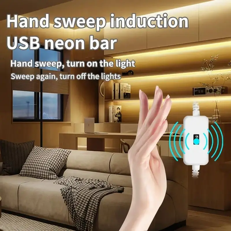 LED Neon Lights Strip Motion Sensor Hand Scan Switch USB Powered Dimmable Waterproof Flexible Light For Home Party DIY Neon Sign-2