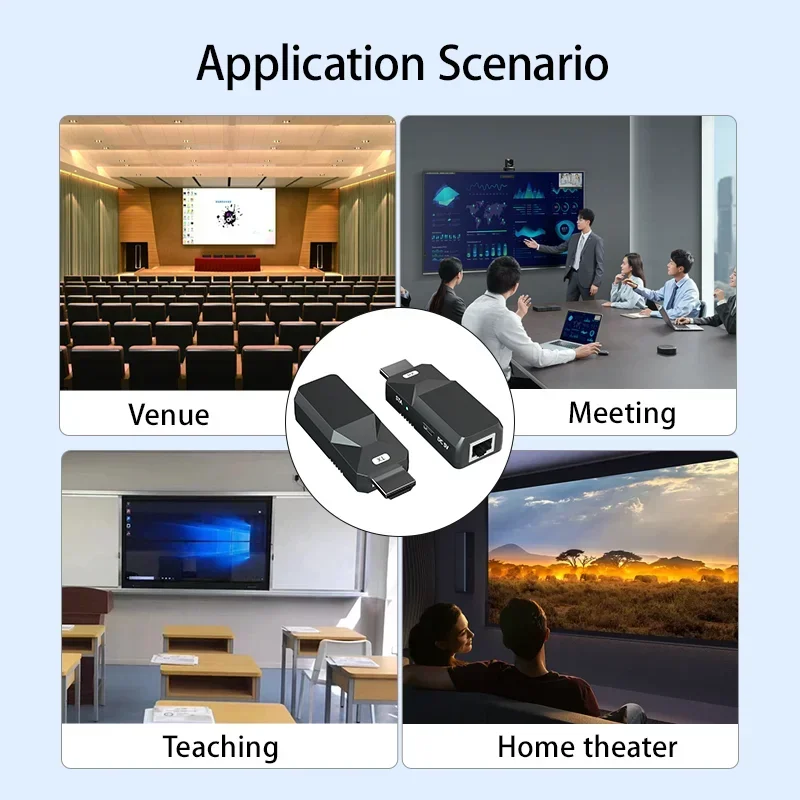 Small Portable 50M 120M HDMI Extender 165ft Audio Video 1080P Over5 /6 Used in Education Outdoor Indoor LED Displays Engineering-4