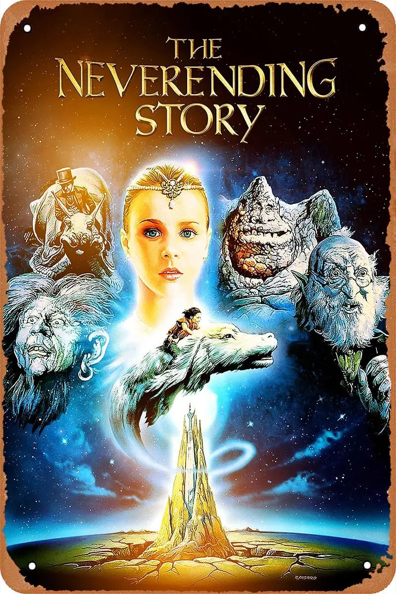 The NeverEnding Story (1984) Movie poster Vintage Tin logo Vintage look Metal signage for bar office home wall decoration gifts