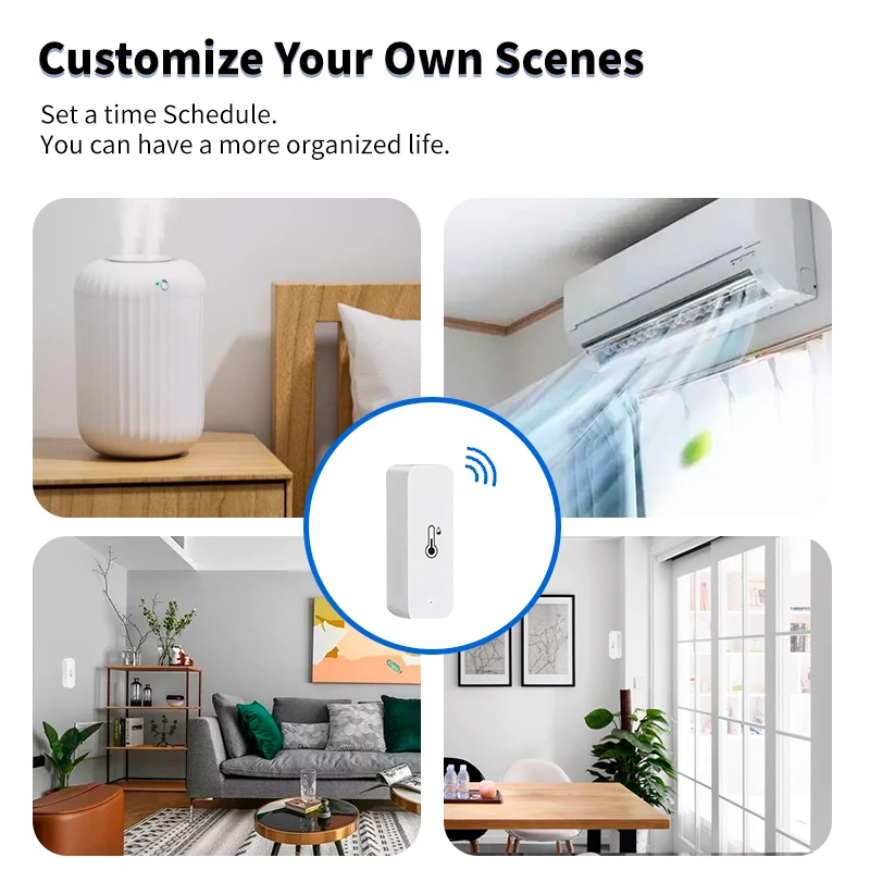 Tuya Wifi/Zigbee Temperature And Humidity Sensor Indoor Thermometer Smart Life Control For Home Work With Alexa Google Assistant-6