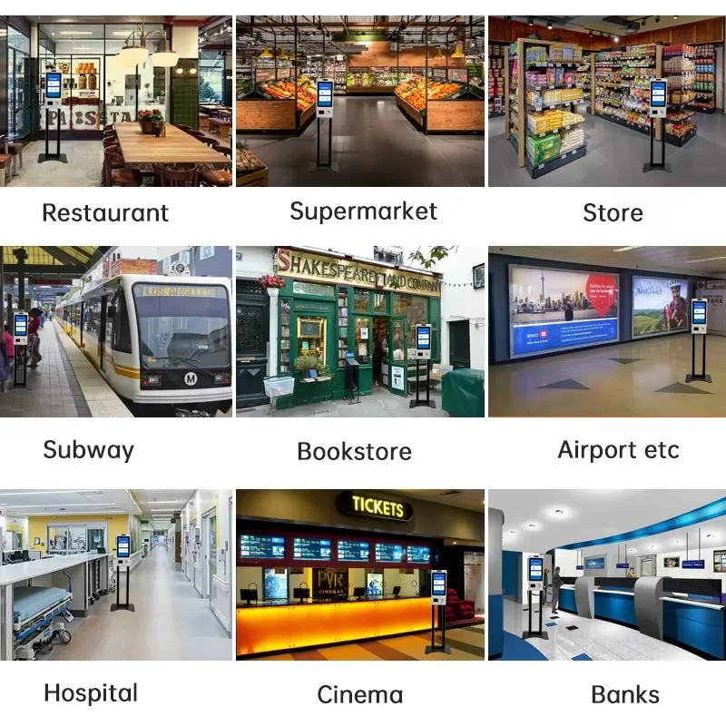 Self Service Kiosks 15.6 21.5 23.8 27 32 43 Inch Fast Food Restaurant Order Touchscreen Payment Kiosk for Ordering-6