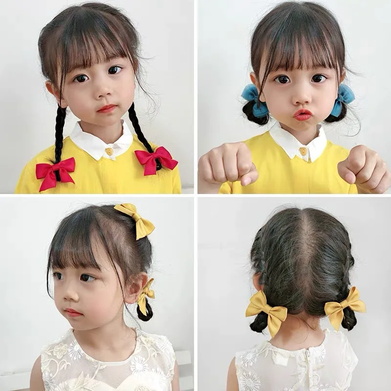 2PCS New Cute Bow Headgear Sweet Little Girl Hair Accessories Summer Girls Net Red Clips Baby Hairpins Children Hair Clips Gifts-4