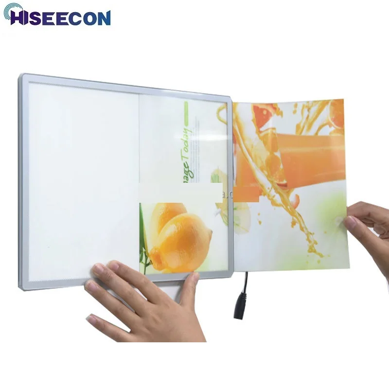 A1 A2 A3 A4 Customized Film LED Light Advertising Box Super Bright Slim Clip Poster Frame For Shops Menus Wall Mounted Billboard-2