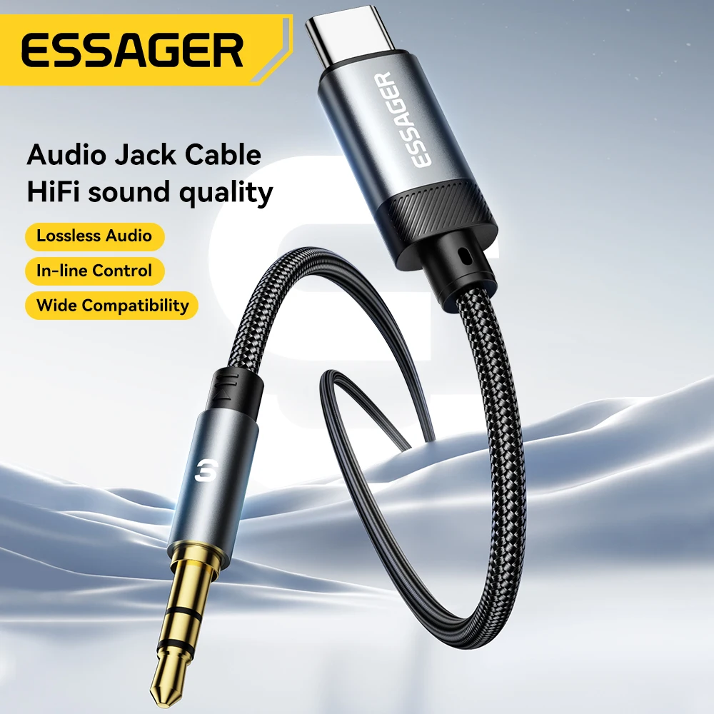 Essager USB C To 3.5mm Aux Jack Adapter Speaker and Headphone 3.5 Mm Aux Audio Splitter Jack 3 5 Cable for iphone Huawei Xiaomi-2