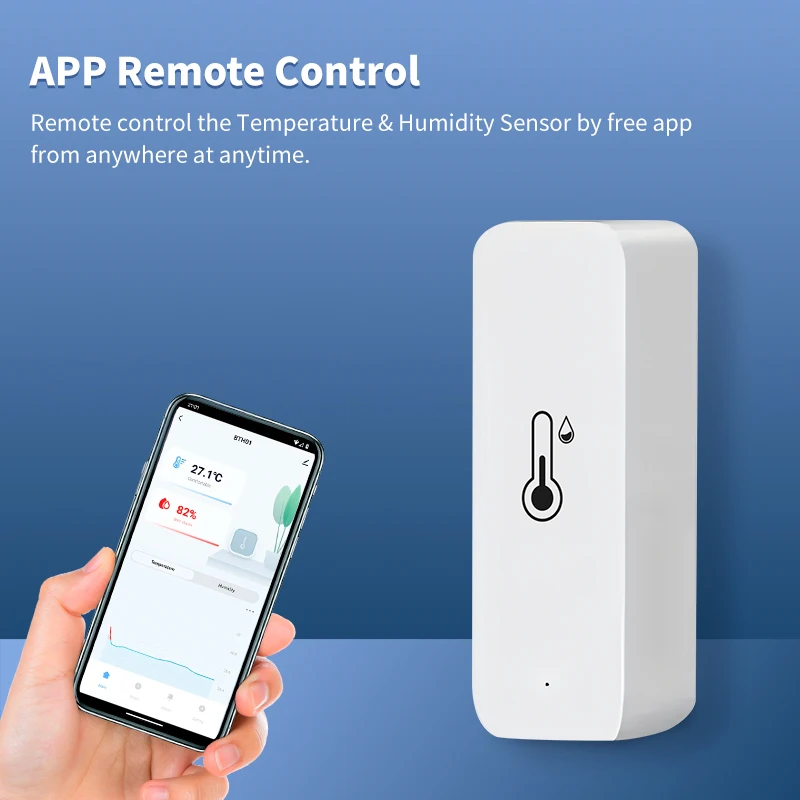 Tuya Wifi/Zigbee Temperature And Humidity Sensor Indoor Thermometer Smart Life Control For Home Work With Alexa Google Assistant-4