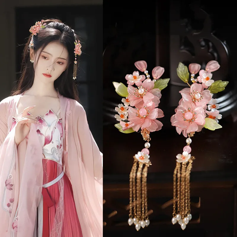 Chinese Hanfu Hair Accessories Set Hair Clip Hairpins Haircomb Bridal Headdress Retro Wedding Hair Accessories Headwear Gift-3