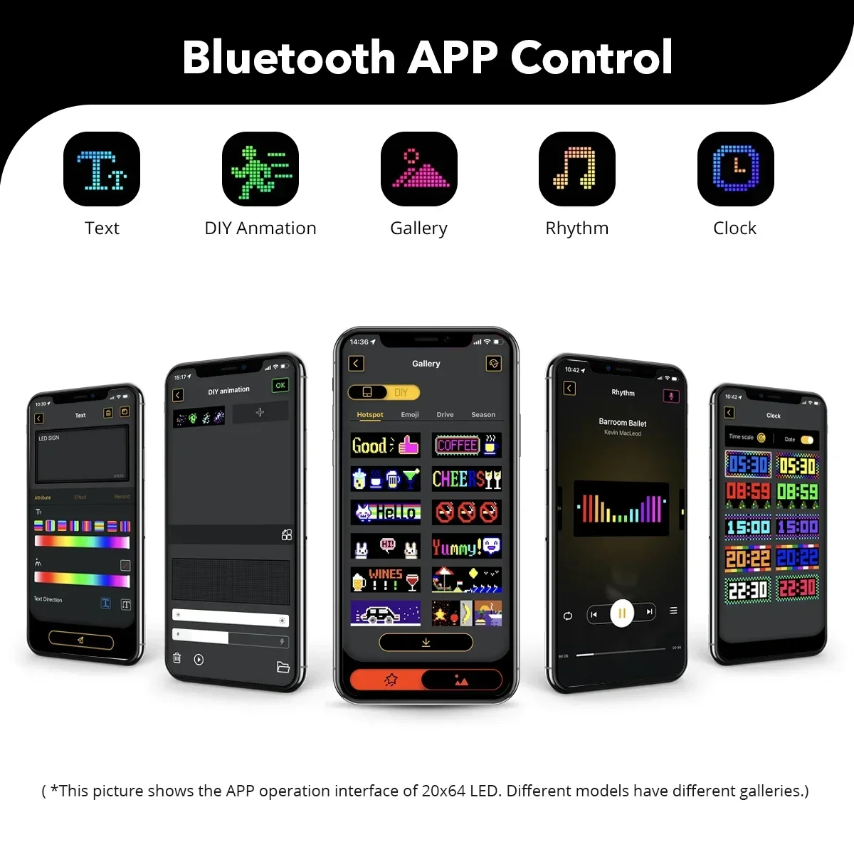 LED Sign Car Scrolling Advertising USB 5V Bluetooth App Control Logo Light Custom Text Pattern Animation Programmable Display-5