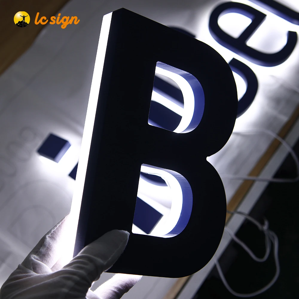 Custom Wholesale Advertising Led Outdoor Illuminated Backlit Letters A Signage 3d Channel Letter Sign For Business Stroe Front-5