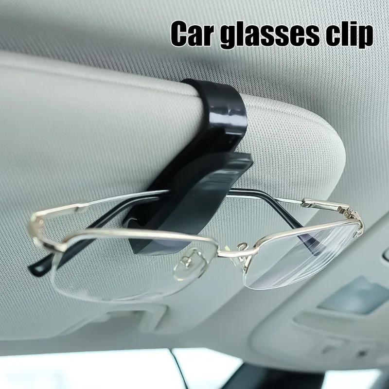 2/1pcs Auto Sun Visor Glasses Box Sunglasses Clip Card Ticket Holder Stand Universal Fastener Case Eyeglasses Car Accessories-5