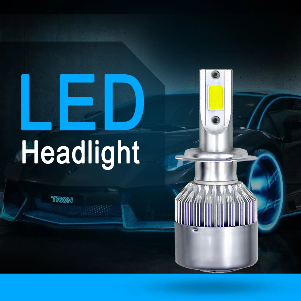 2pcs C6 72W H11 H4 Hi/Lo H1 H7 COB LED H11 HB3 9005 HB4 9006 Car Headlight Bulbs Car Fog Light 12V 7200LM Auto Headlamps-4