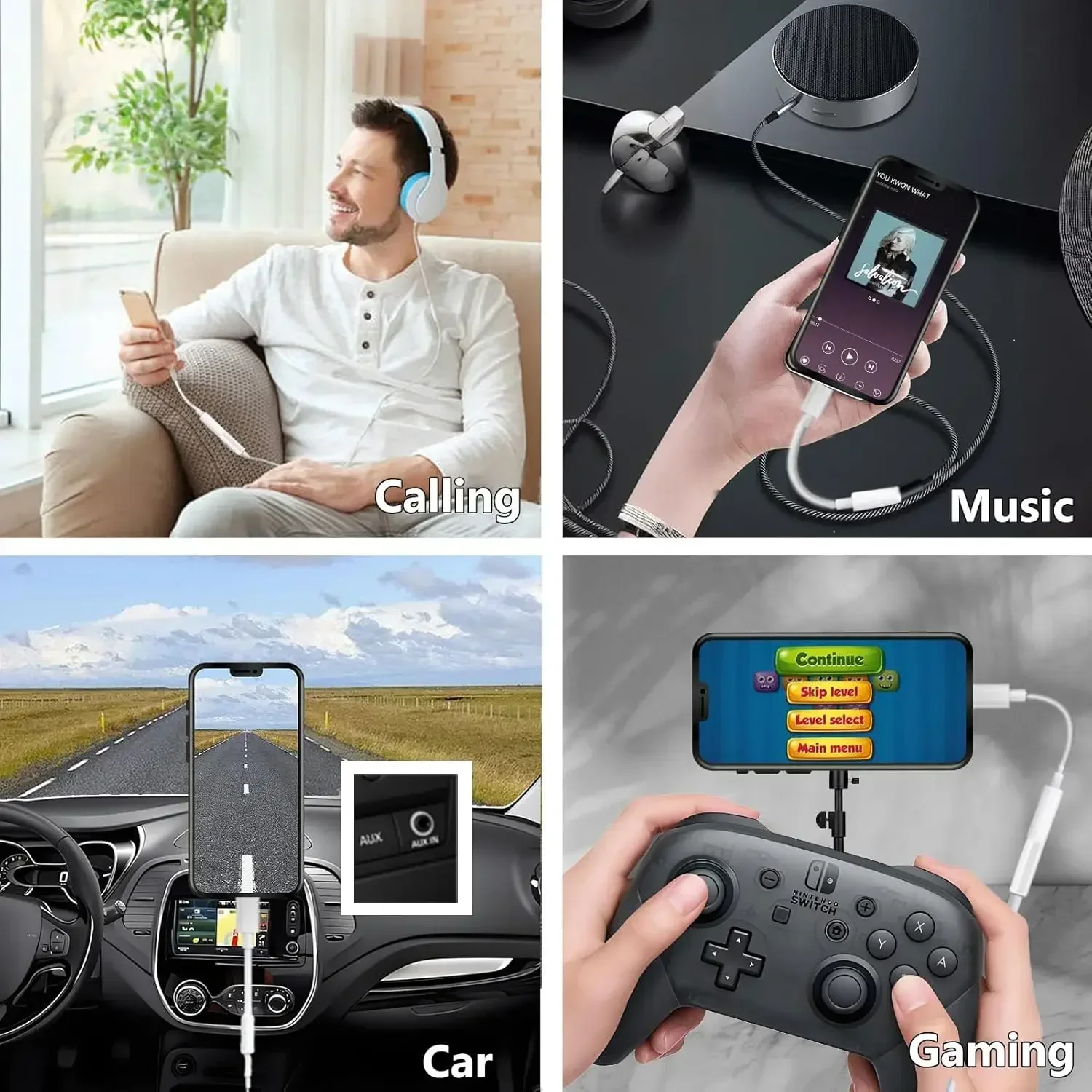 USB Type C To 3.5 Jack Earphone Adapter,USB-C 3.5mm Audio Cable Converter For IPhone 15 15 Pro MAX Samsung Galaxy Huawei Xiaomi-6
