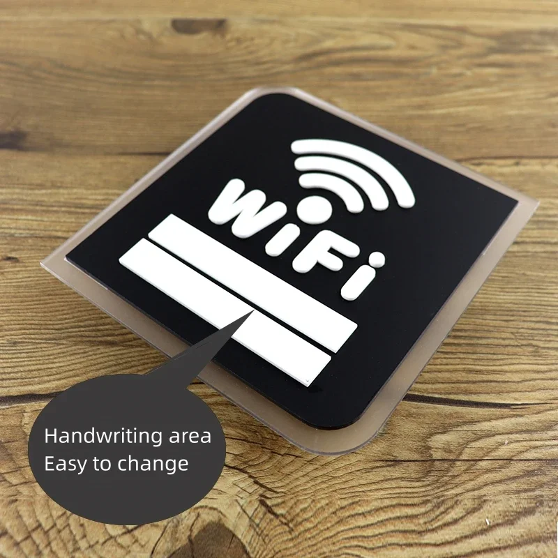 Wifi Sign Acrylic WIFI Reminder Signage for Public Places Shops Handwriting Account and Password Wifi Notice Board Wall Sticker-4