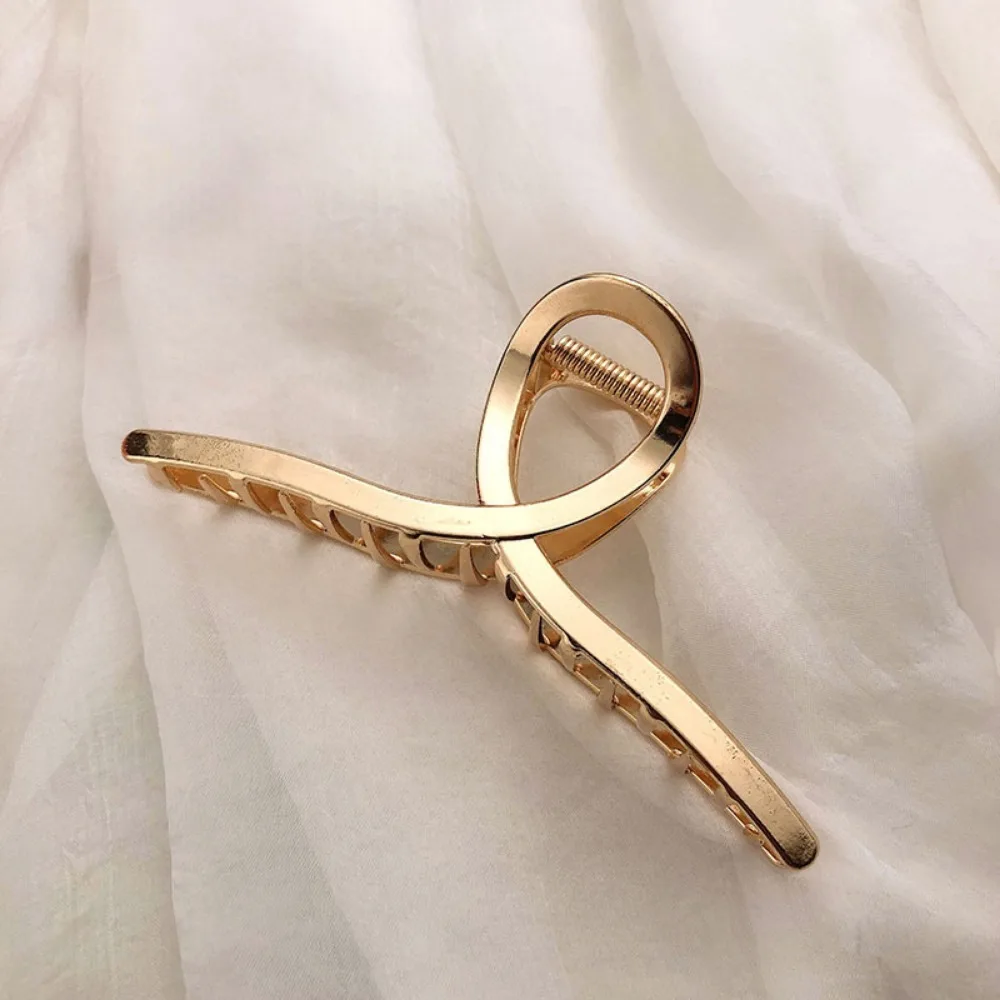 Gold Color Hollow Geometric Hair Clips Metal Hair Claw Cross Hairclip Headband Hairpin Hair Crab Women Hair Fashion Accessories-6