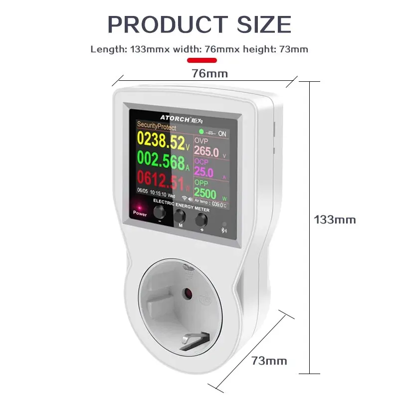 AC85-265V 16A Tuya WIFI Smart Socket Digital Wattmeter Electricity Consumption Power Kwh With Switch Power Energy Meter-5