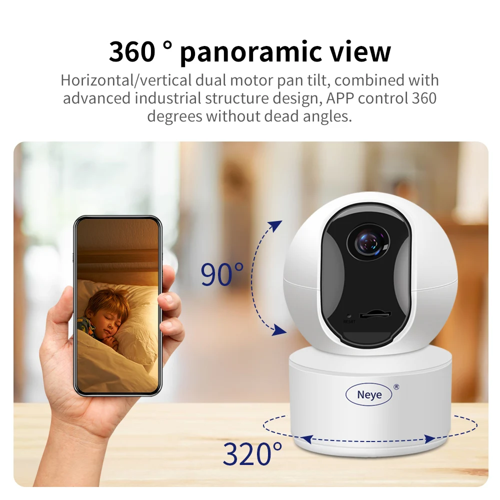 Neye 8MP 4K PTZ WiFi Camera Home Indoor Baby/Elderly Monitor with 5X Digital Zoom Camera Security Protection Camera-6