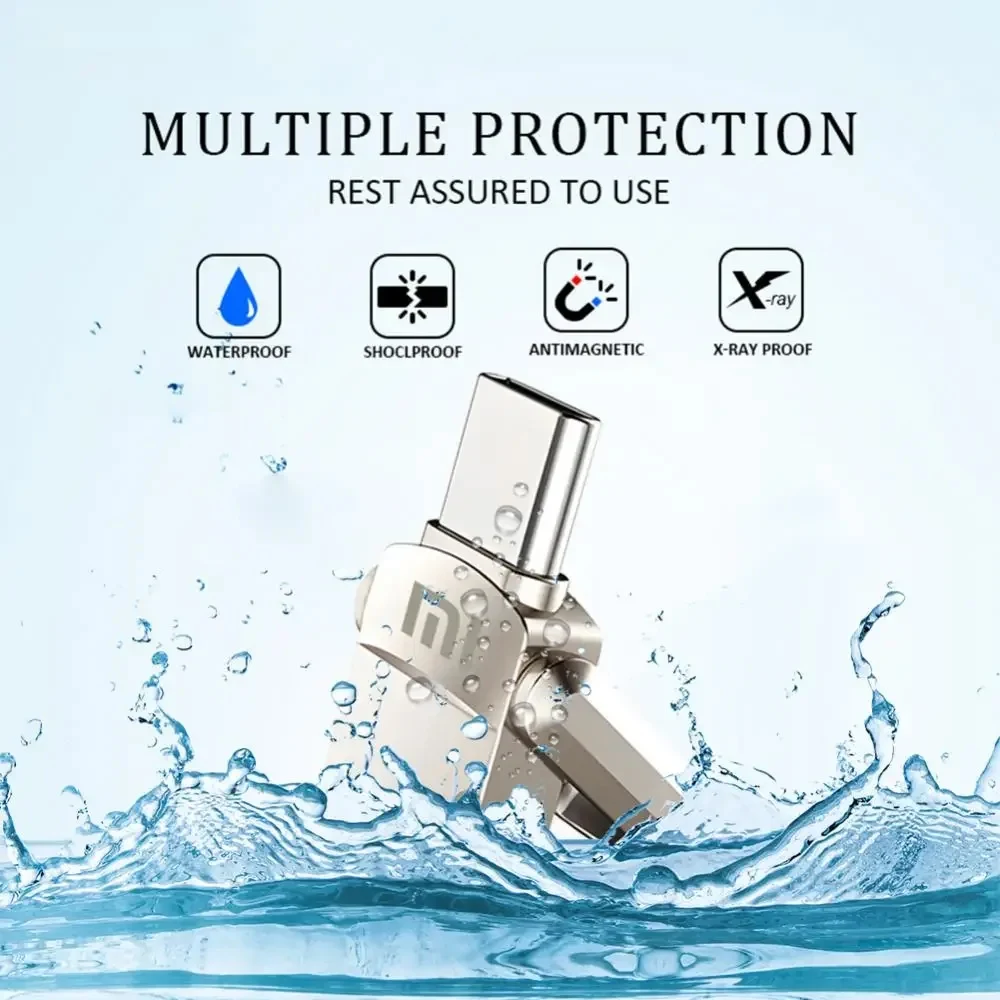 Xiaomi 2TB USB 3.2 Flash Drive High Speed Metal U Disk TypeC Memory Stick Waterproof SSD Storage PC Phone Data Transfer Portable-5