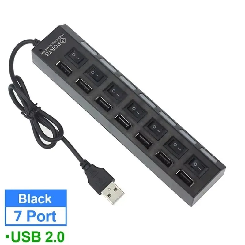 Switch Extension Hub 7-port USB2.0 Hub Computer USB Extension Hub One Drag Seven USB2.0 Splitter PC Laptop Desktop-5