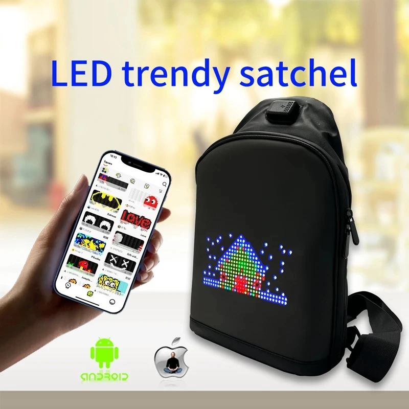 Led Waist Bag Smart  APP LED Pixel Backpack for Women Men DIY Multilingual Graffiti Dynamic Shoulder Bag Chest Bag Led Display-6