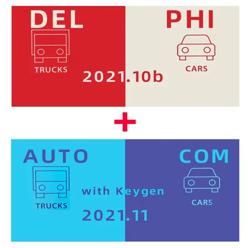 Auto+V2021.11 COM Autocom  + Delphi 2021.10b Autocoms vd ds150e cdp software 2021.11 Newest keygen Tnesf Delphis Orpdc support
