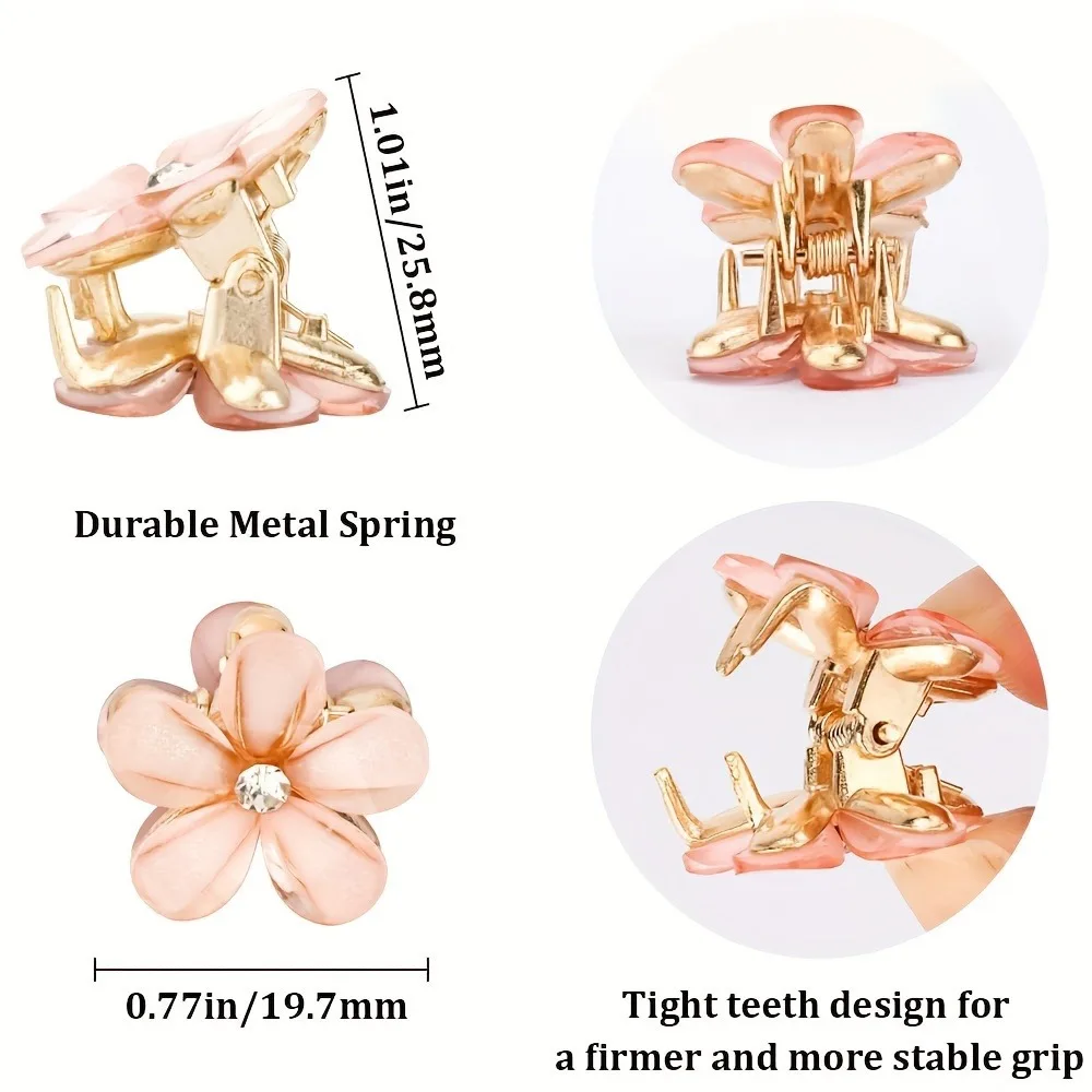 6pcs 3pcs 1pc Kids Women Girls Flower Shaped Hair Grab Clips, Faux Pearl Decorative Hair Barrettes Hair Decoration Accessories-6
