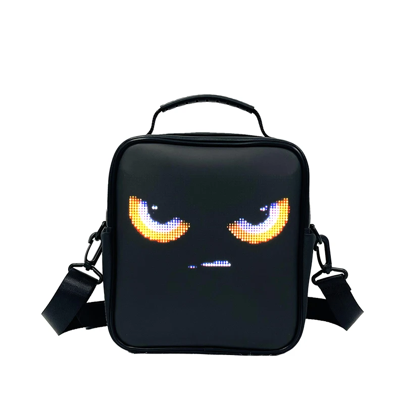 LED Display Sling Bag for Men and Women, 64x64 Dots Full Color Screen Backpack, APP Control Dynamic Advertising Crossbody Bags-2