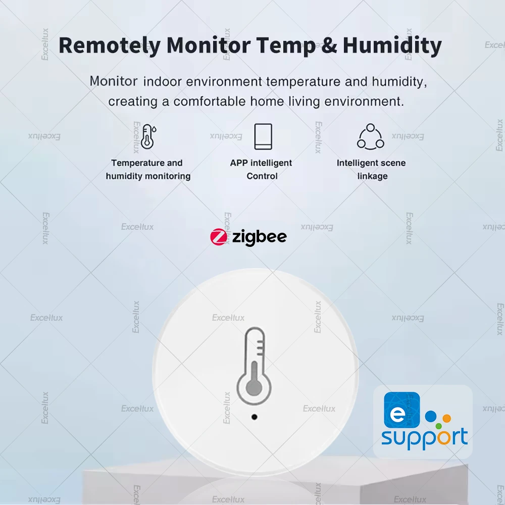 EWelink Smart Zigbee Temperature Humidity Sensor App Control Indoor Thermometer Monitor Home Automation Works With Alexa Google-5