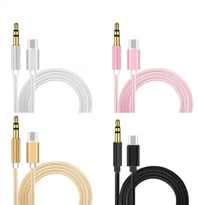 USB Type C to 3.5 MM Jack AUX Cable DAC Type-C Audio Kabel for Car Speaker Headphone Tipo C Auxiliary Adapter Cabo 0.5M 1M 1.5M-6