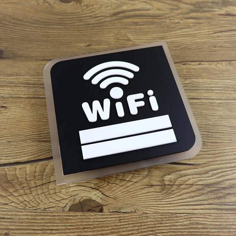 Wifi Sign Acrylic WIFI Reminder Signage for Public Places Shops Handwriting Account and Password Wifi Notice Board Wall Sticker-2