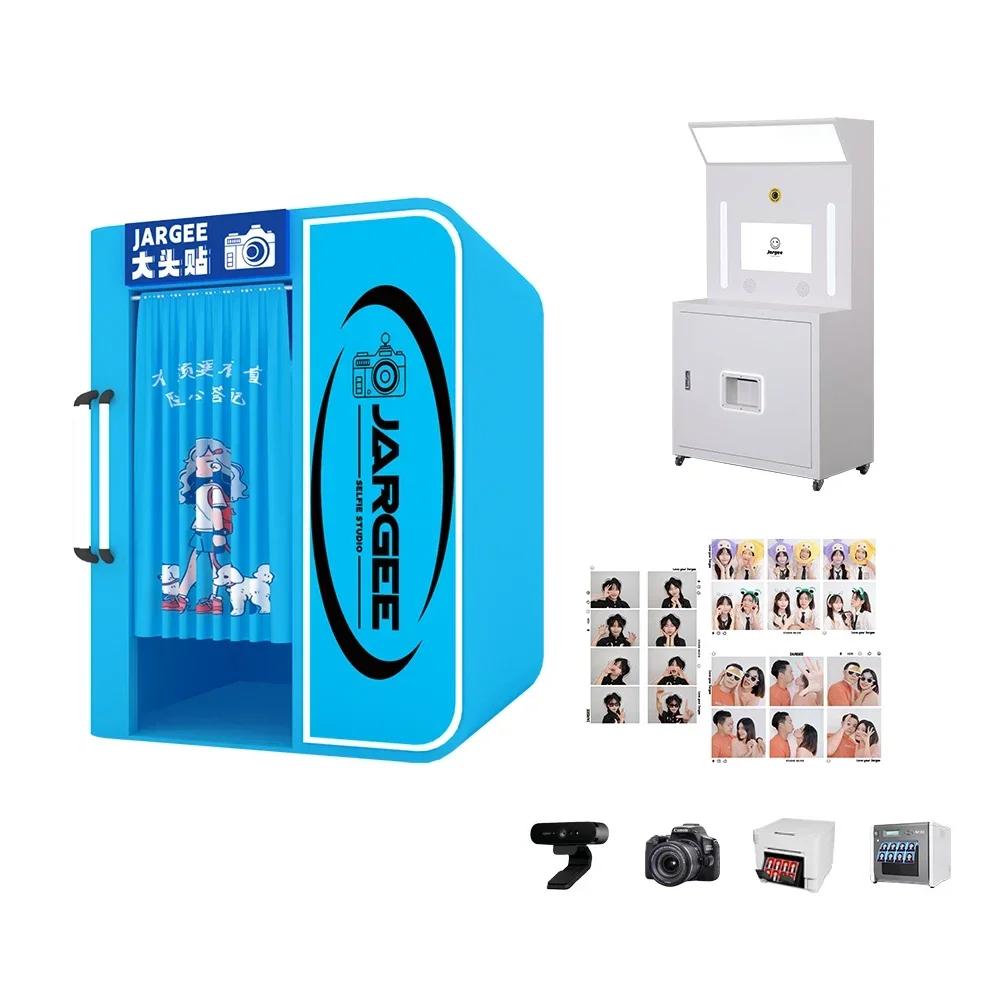 Korean Design Instant Photobooth Self Service Photo Printing Kiosk Purikura Machine Photo Booth Machine
